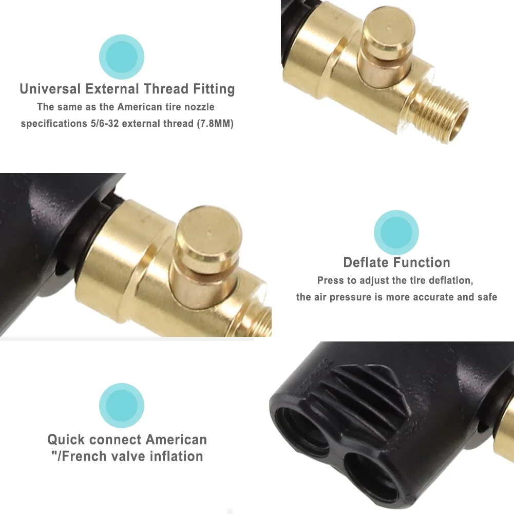 

Presta Dual Head Air Pump Adapter Valve, 6PCS Replacement for Bicycle Bike Tyre Tubes, Compact and Lightweight