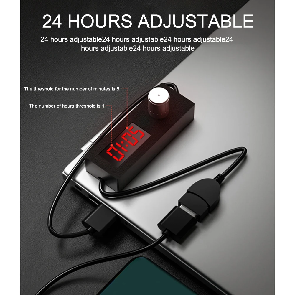 

USB 24-H Adjustable Timing Power Off Switch Fish Tank Automatic Control Line Household Improvement Solar Power Replacement Part