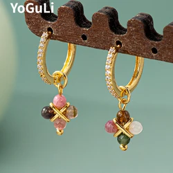 Modern Jewelry Elegant Temperament Stone Dangle Earrings For Women Wedding Gifts Delicate Design Ear Accessories Hot Sale