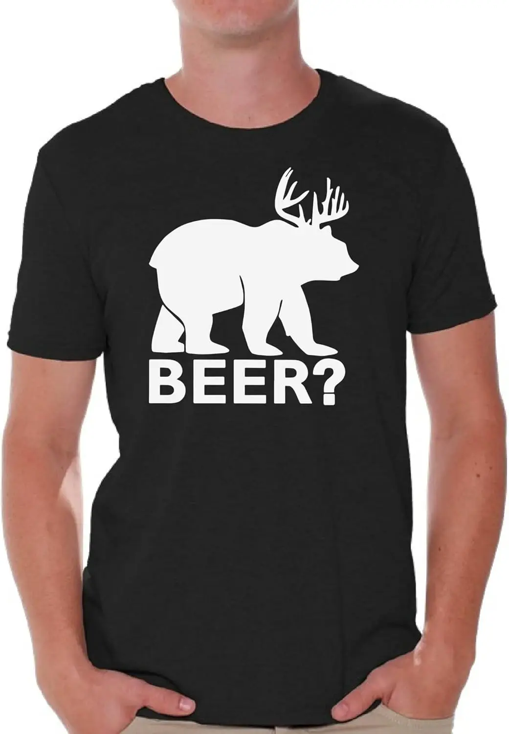 

Awkward Styles Bear Deer Beer T-Shirt Funny Drinking Party Shirt