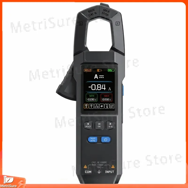 Digital Clamp Meter 10000 Counts AC DC Current Tester 600A Multimeter with USB Charging Digital Electrical Testing Tool for