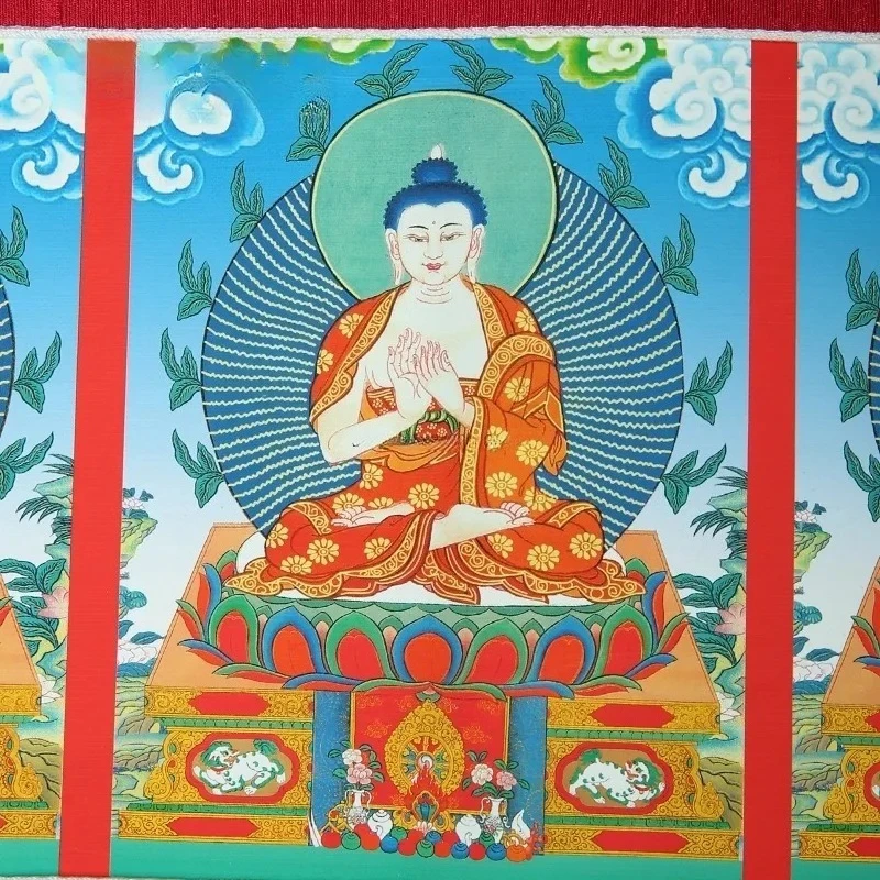 90x55CM Tibetan Five‑Direction Pattern Cloth Valance Wall Hanging Buddhist Hall Religious Home Decor - view 4