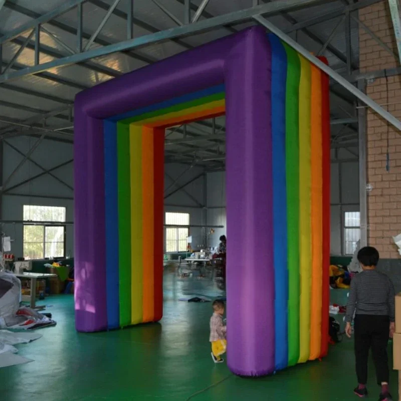 

Радужная арка на заказ, квадратная надувная арка, воздушный шар, приветственный вход, арка, красочные дверные ворота для украшения вечеринки