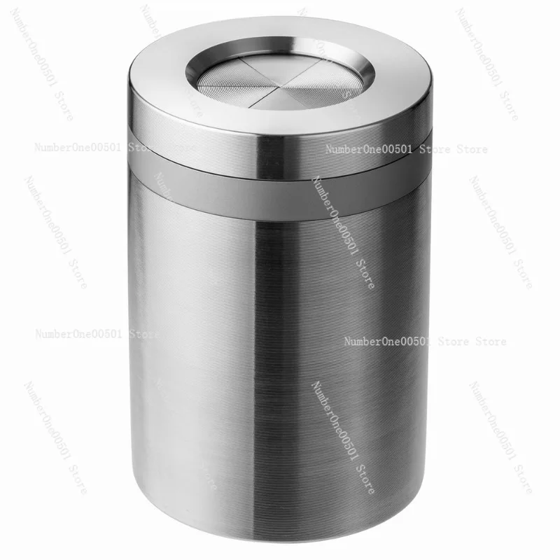 304 Stainless Steel Ashtray Matte Finish Rotating Design for Office Home Luxury Decor
