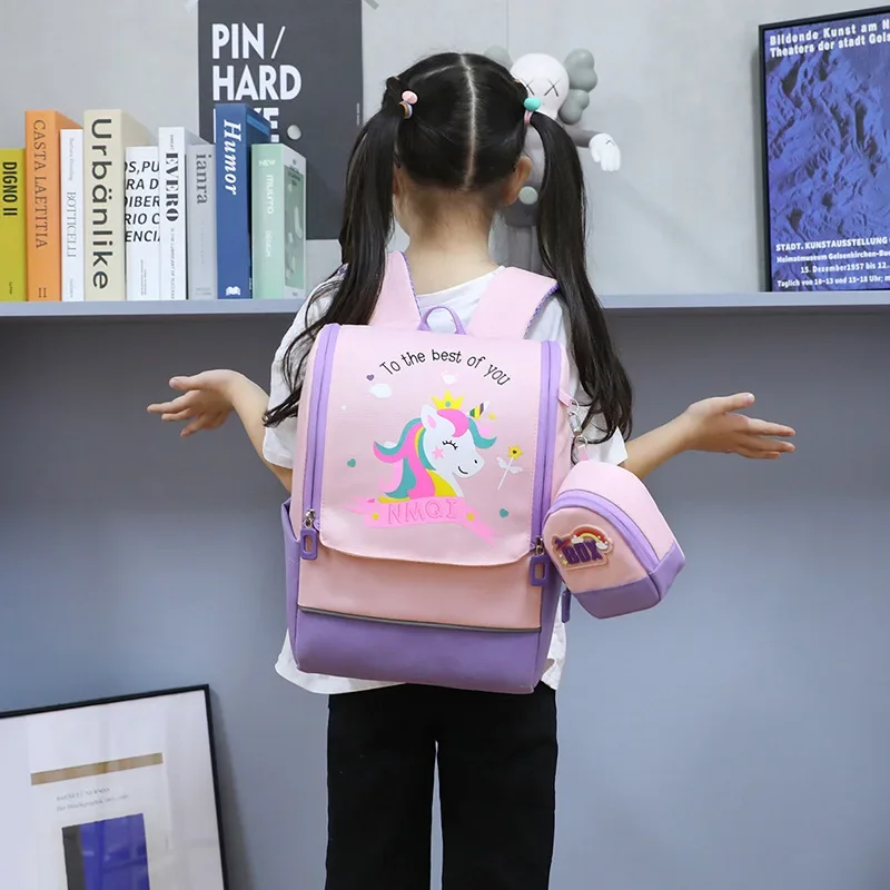 Primary school boy and girl schoolbag cartoon animation backpack Korean version new children space bag