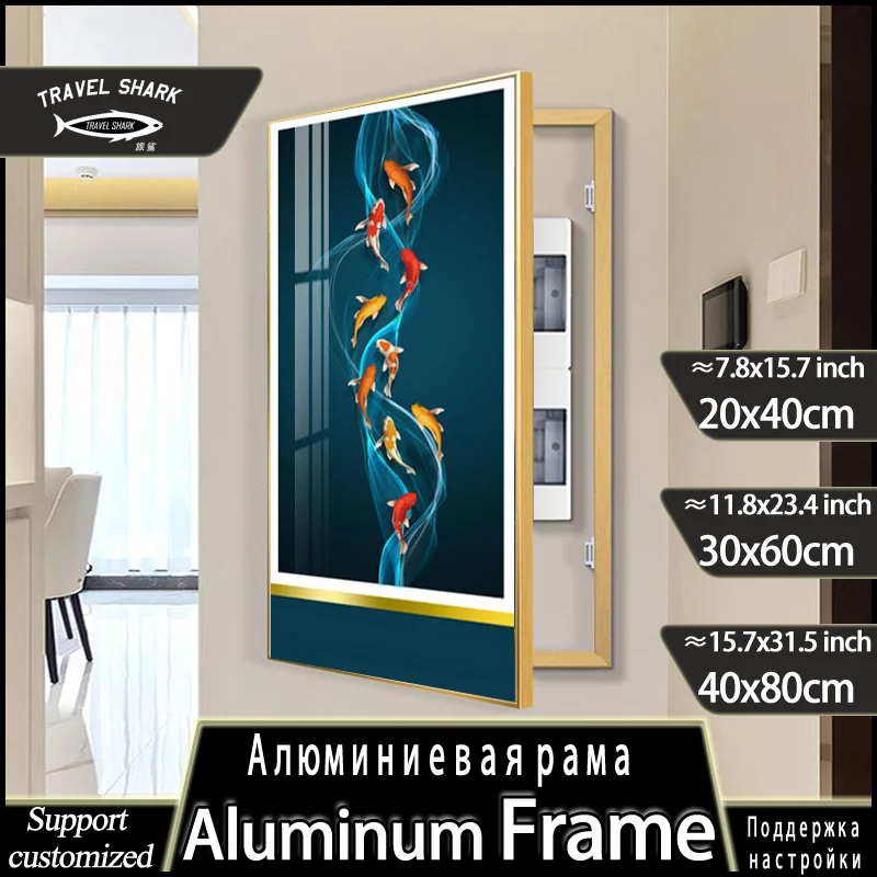 Wall Art With Metal Frame Custom Decorative Painting Of Electric Meter Box Living Room Decor Picture Poster  Modern Home Mural