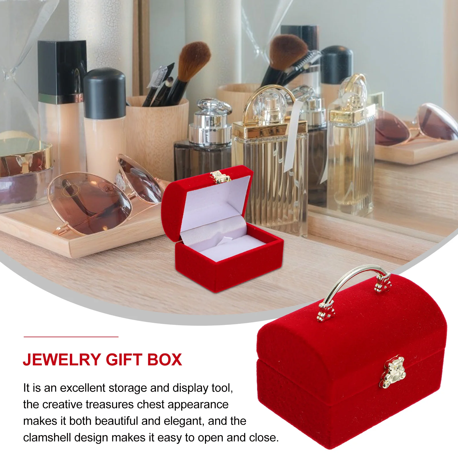 

Jewelry Gift Box For Earrings Necklace Storage Flipping Case Flocking Organizer Display Packaging Holder Accessory Present Case