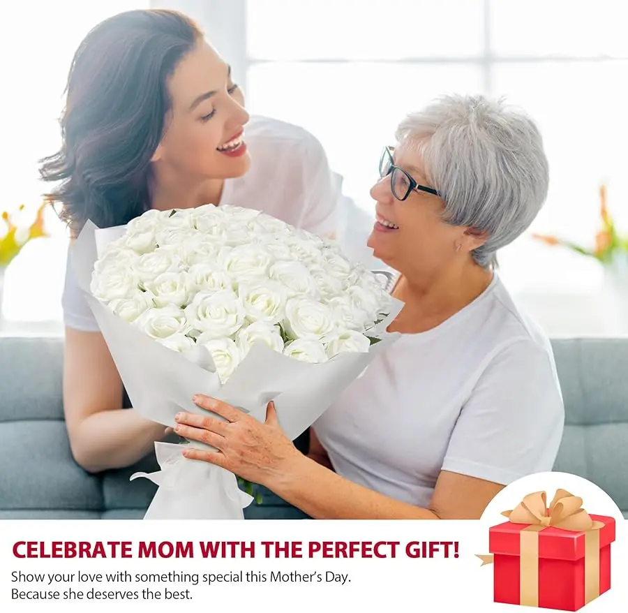 Roses blanches fleurs artificielles en vrac, 52 pièces d'arrangement floral de fausses roses, Bouquet de roses de fleurs en soie bricolage, fausse artificielle réaliste