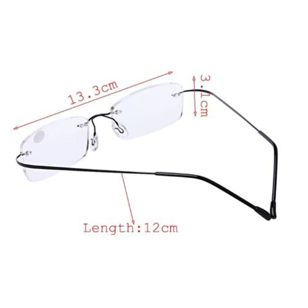 Degree Ultralight Unisex Rectangular Eyeglass Rimless Memory Titanium Reading Glasses