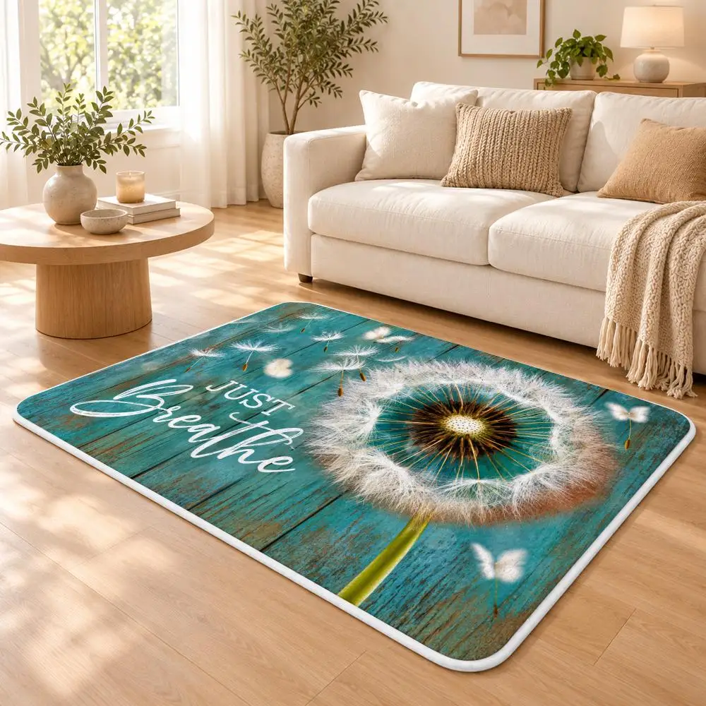 Rustic Wooden Home Floral Sign Floor Mat Flannel Rug Soft Non Slip Washable Door Mat for Bedroom Living Room Home Decor 4