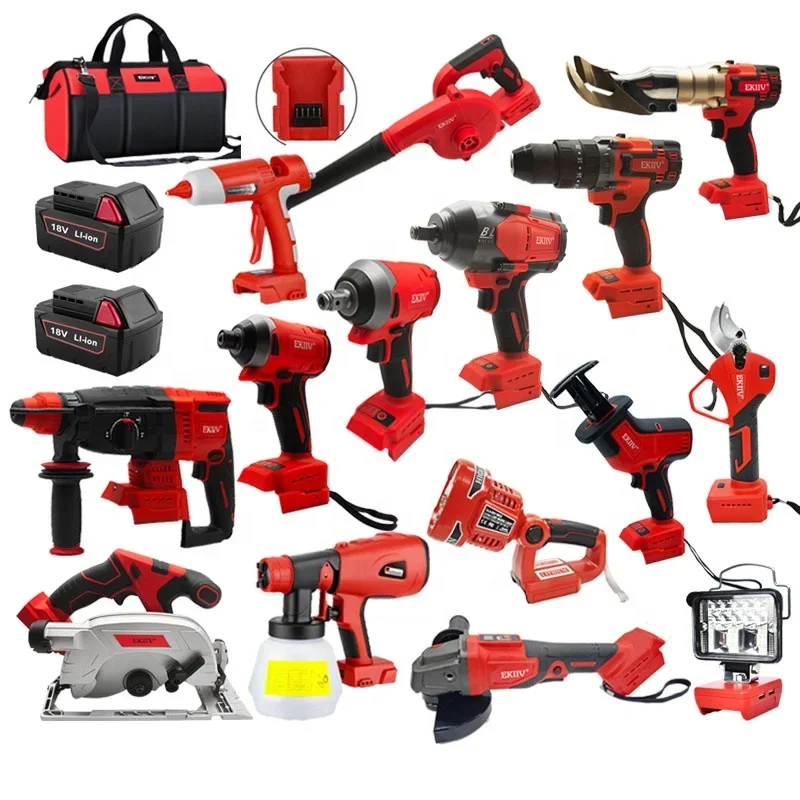 18V Cordless Electric Power Drills Hand Portable Screwdriver Cordless Drill Machine Power Tools Tool Sets Combo Kit