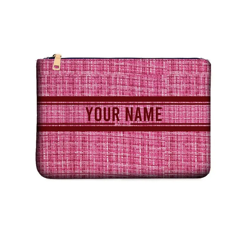 Cotton Knit Customizable Letter Women\'s Clutch Classical Portable Elegant Simple Exquisite For Weekend Vacation Wristlet Bag