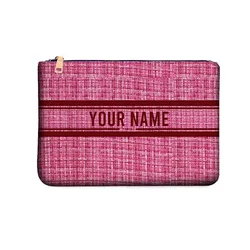 Cotton Knit Customizable Letter Women's Clutch Classical Portable Elegant Simple Exquisite For Weekend Vacation Wristlet Bag