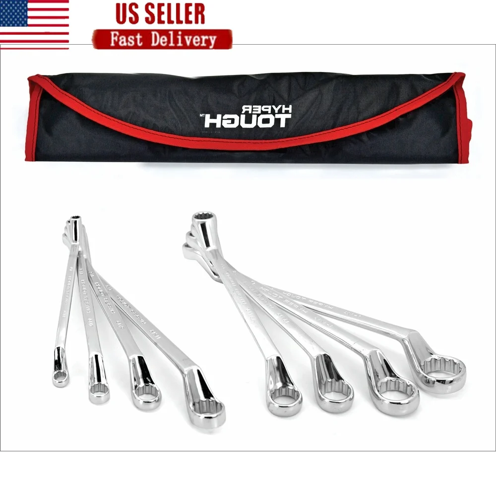 

Набор из 8 гаечных ключей SAE с глубоким смещением, хромованадиевая сталь, прецизионная обработка, прочный, термообработанный, удобный в уходе, для хранения инструментов