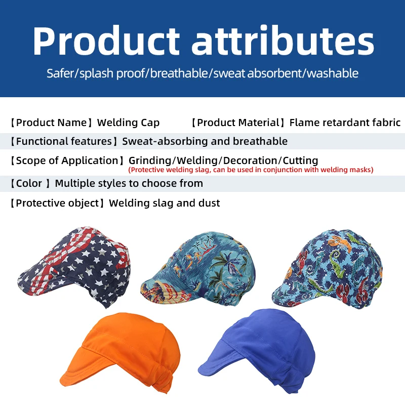 Variety of Colors Anti-Burn Flame Retardant Welder Working Cap Protective Head Cover for Welding Work Safety Gear