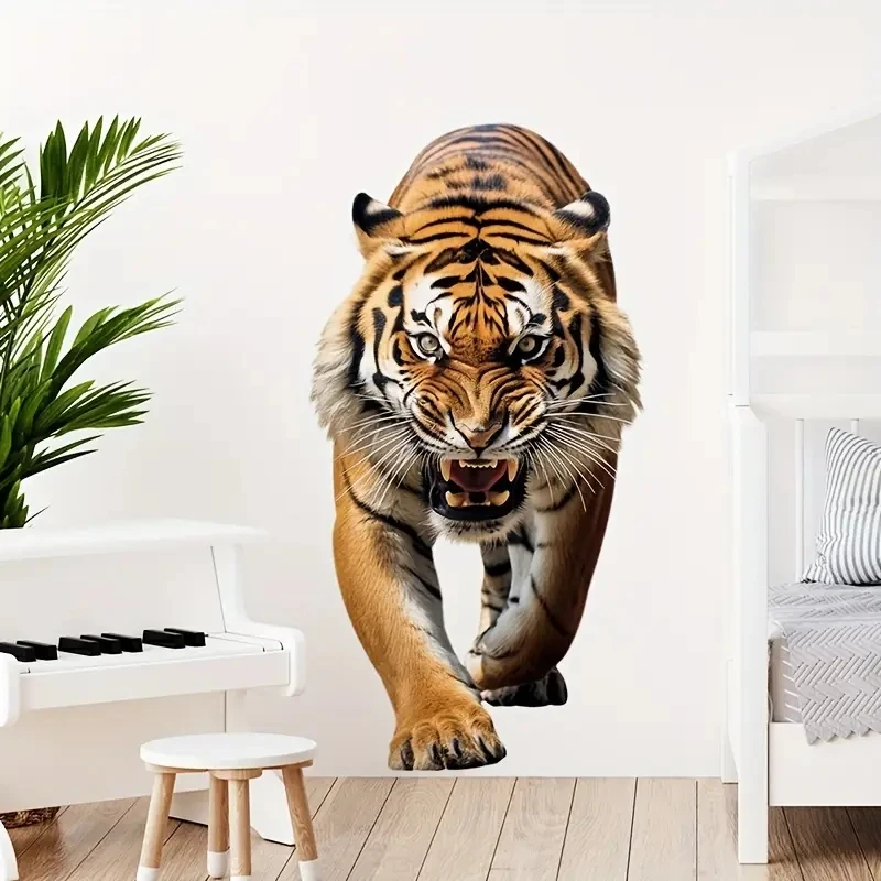Fierce Tiger Stickers Decoration for Living Room, Wall, Bedroom, Toilet and Home Decor Car Decals Self-Adhesive