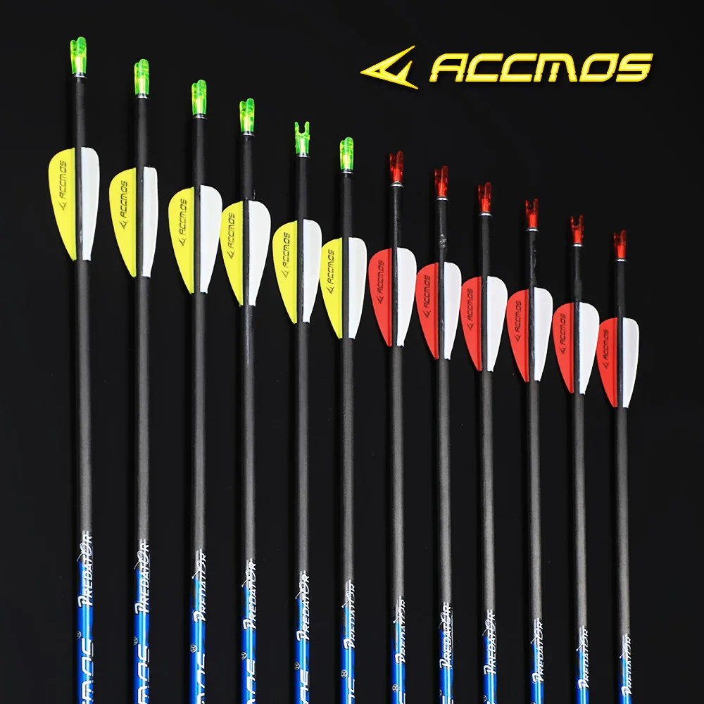 

12pcs Pure Carbon Arrow ID 4.2mm Spine 300 350 400 500 600 700 800 900 1000 Archery Recurve Bow or Compound Bow Shooting