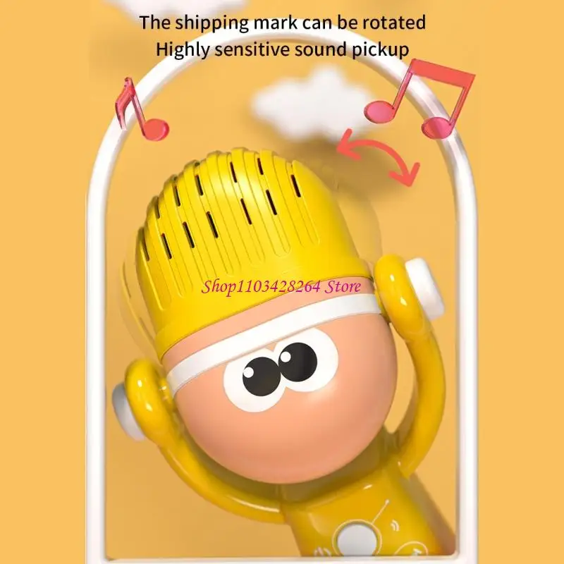  Interactive Microphone Speaker Music Stimulation Toy for Kids Wireless Microphone Karaoke with Colorful Light Effects