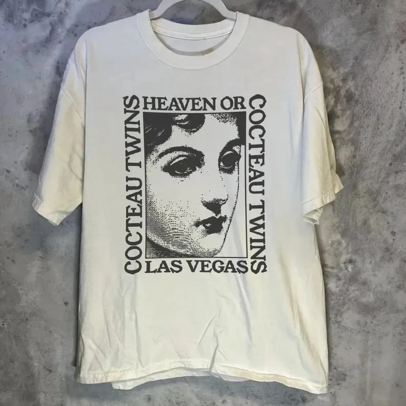 Klassische Nostalgie Cocteau Twins Vintage T-Shirts für Damen und Herren, Baumwolle, kurzärmelig, locker, lässig, Rundhalsausschnitt, Streetwear, Harajuku-Tops – Detail 5