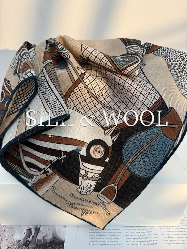 多用途シルクウールスカーフ-2026新作-秋冬-おしゃれ-オールシーズン-カシミヤスカーフ-エレガント-ネックウォーマー-レディース