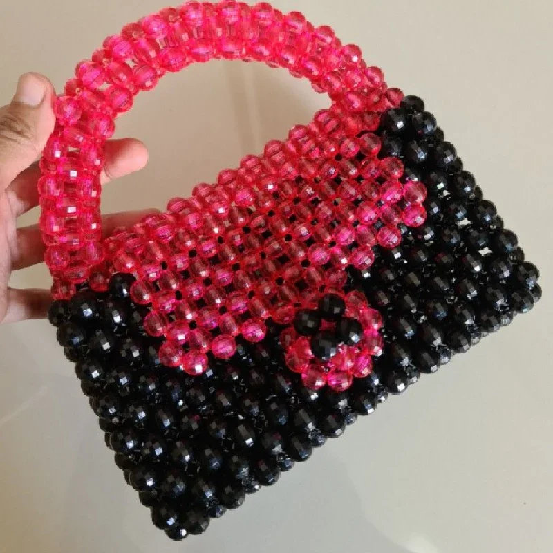 

2 Color Stitching Exclusive Design Halloween Handbags for Women Beaded Bag with 2024 Fashion Luxury Purses Ladies Party Dinner