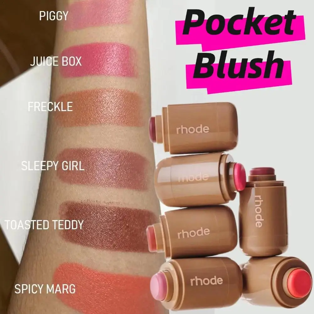 3in1 Beauty Pocket Blush Stick Lip Tinted Moisturing Blush Stick Silky Blush Cream Blusher Tubes Matte Contour Makeup Cosmetics