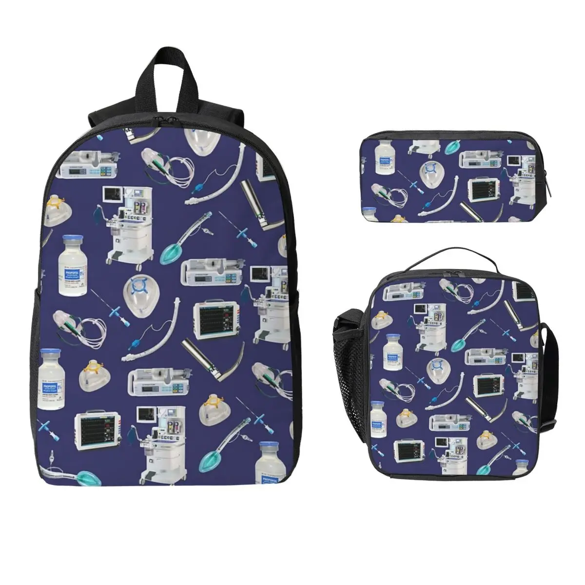 Tools Of The Trade SPACE BLUE Anästhesie Anästhesie Rucksack Jungen Mädchen Büchertasche Schultasche 3 Stück Isolierte Lunchtasche Federmäppchen