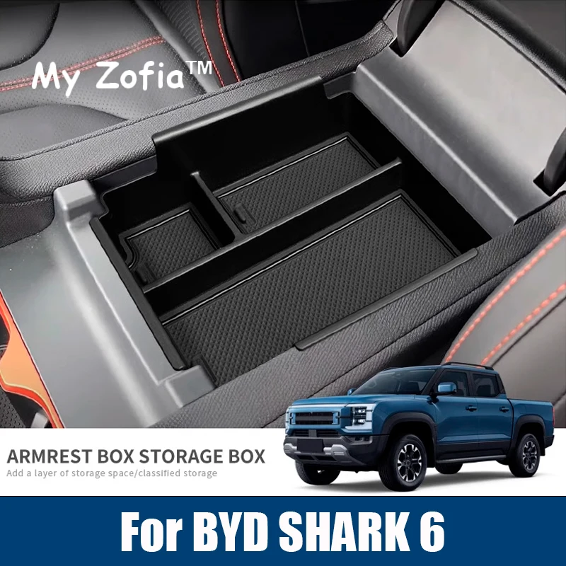 

For BYD Shark 2024 2025 2026 Center Console Armrest Storage Box Car Tray Organizers Cup holder protective Tidying Accessories