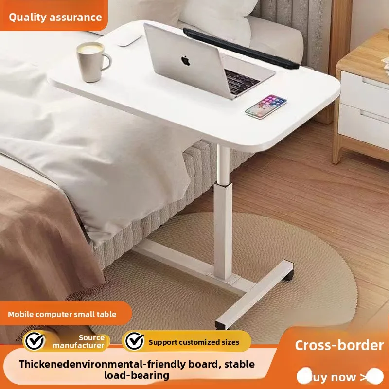 Compact Rolling Laptop Side Table Adjustable Computer Desk X Cm Square Top Height Range Kg Product Weight Sofa Bedside Study Use