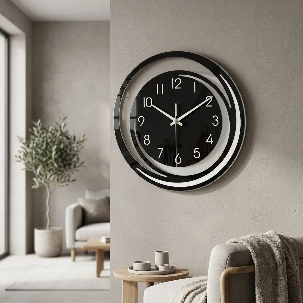 Modern Wall Clock with Silent Sweeping Hands Minimalist Aesthetic for Living Room Bedroom Study For Acrylic Build