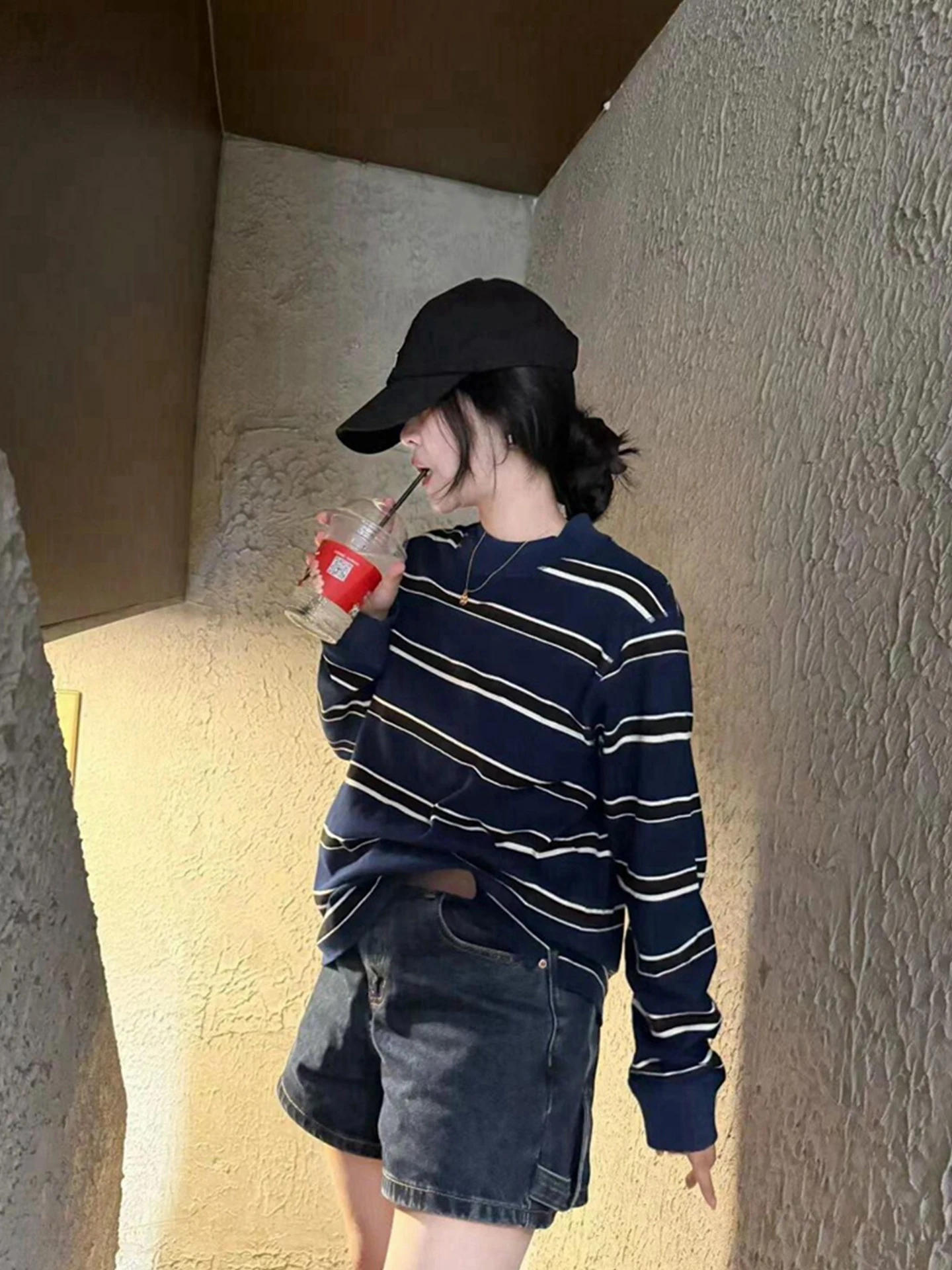 

Korean Sle Long Sve Crew Ne T-irt Base irt Top Casual Faion Autumn Slimming Simple High-End Feeling Sweatirt