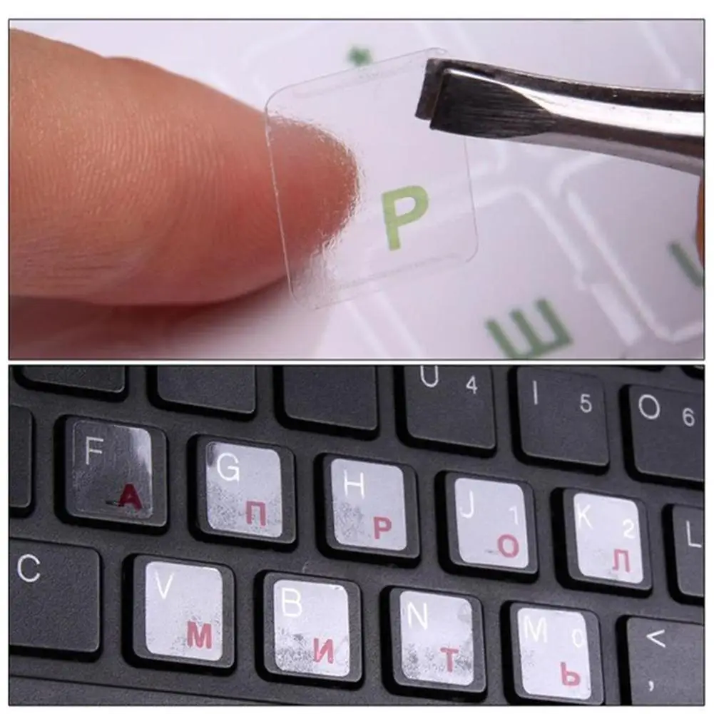 Russisch Englisch transparente Tastatur Aufkleber koreanische hebräische Sprache Alphabet für Computer PC Staubs chutz Laptop Zubehör