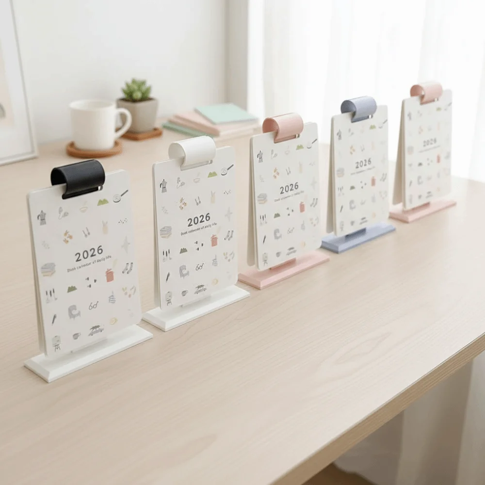 

Cartoon 2026 Desk Calendar Paper Daily Check-in Plan Cartoon Desk Planner Date Display Page Flipping 2026 Cute Student Calendar