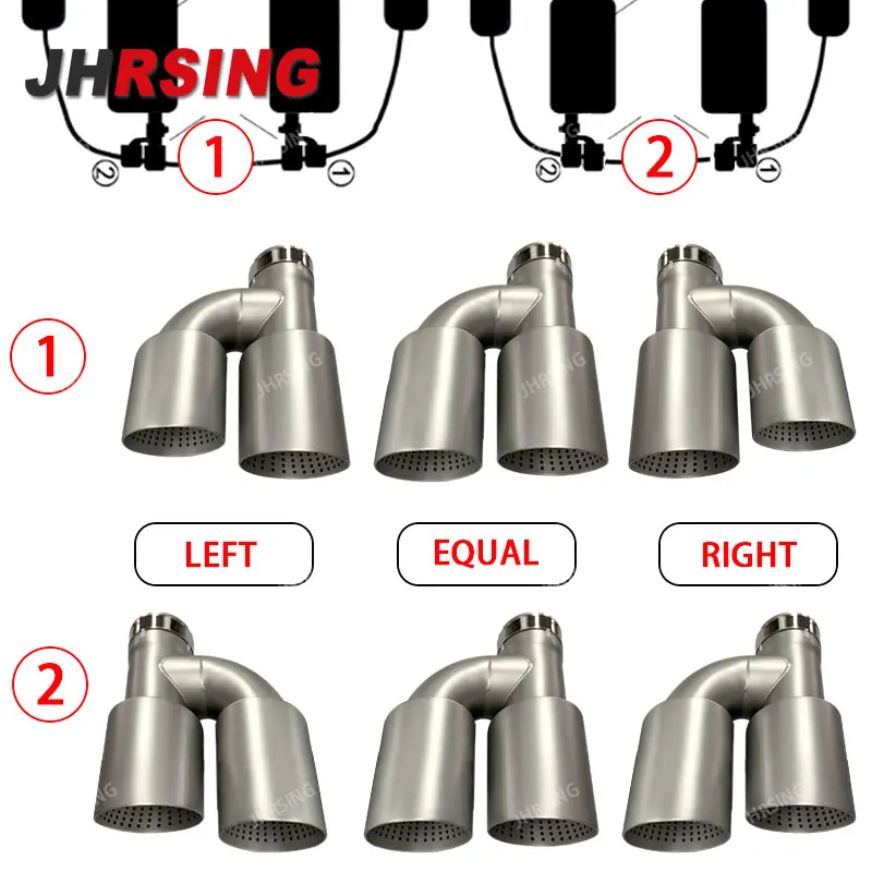 1 Piece Matte Stainless Steel Dual Exhaust Tip Universal Exhaust System Muffler Tip Y Shape Nozzle For Golf R MK7 GTI Exhaust