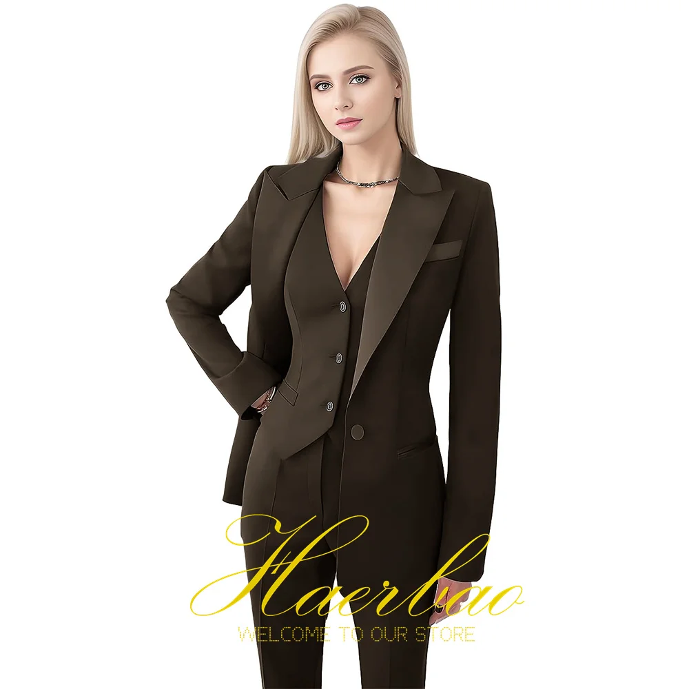 Women\'s 3-Piece Suit Set, Business Jacket, Pants, Vest, Fashion Design, Office Work Clothes, Lady Slim Fit Clothes