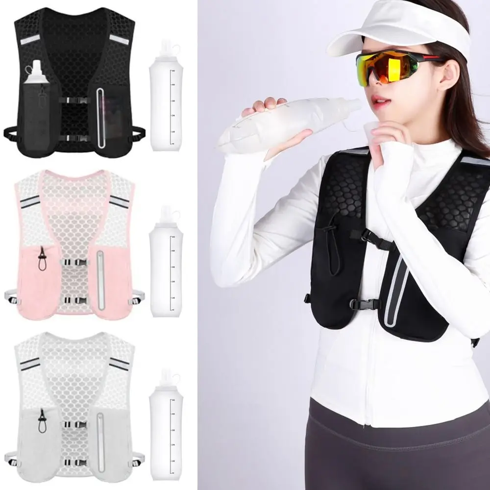 

Reflective Reflective Running Vest Pack Waterproof 2L Running Hydration Vest Bag Adjustable Breathable Cycling Vest Backpack