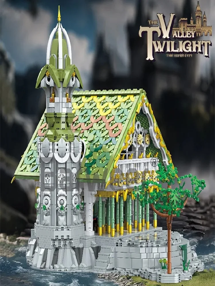 Ensemble de construction de château médiéval, salle de film au bord de l'eau, Kit de modèle d'assemblage de blocs de construction modulaires d'architecture de ville, 4155 pièces, pour adultes