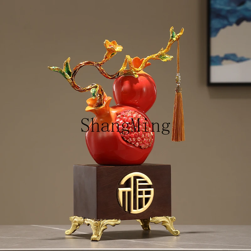 

ZYY pomegranate ornament light luxury high-end enamel color creative ceramic Duozi Duofu advanced decoration