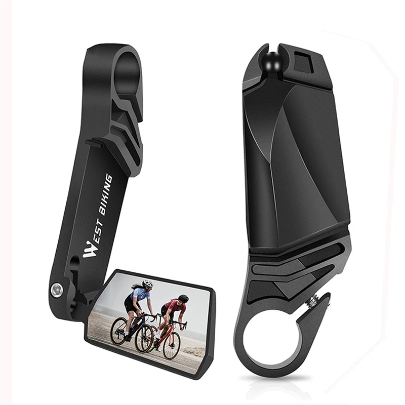 AliExpress West Biking WEST BIKING Foldable Bicycle Rearview Mirror 360° Rotation Adjustable MTB Bar End HD Rear View Mirror Cycling Accessories