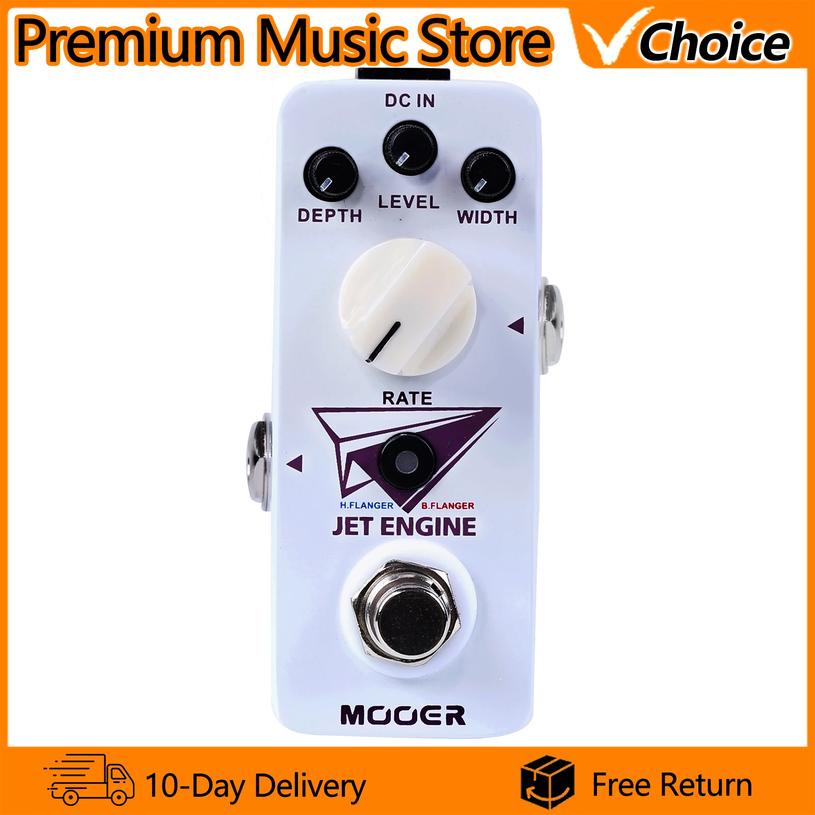 MOOER Guitar Pedal Jet Engine Digital Multi-Frequency Flanger Effect Two Different Flanger Modes True Bypass Guitar Effect Pedal