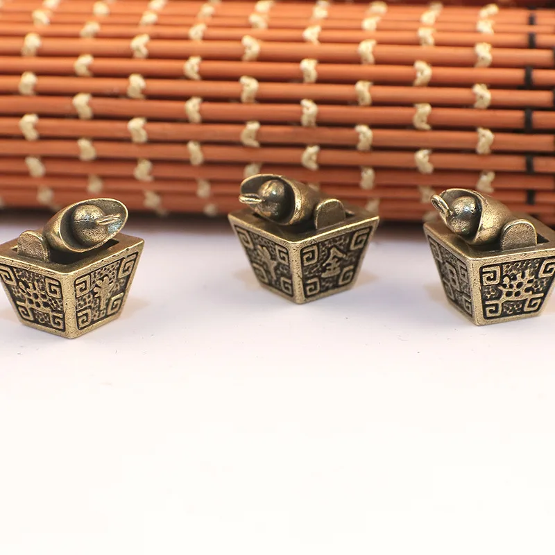 Pure Brass Retro Craft Gain Fortune Golds DIY Ornament Miniature Fitting Keychain Pendant Souvenir Gift a0902