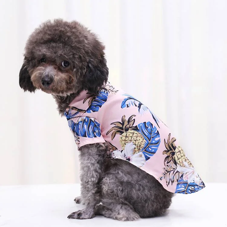 Big Dog Hawaiian T-shirt Loose Fit Cat Clothing Comfortable Polyester Apparel