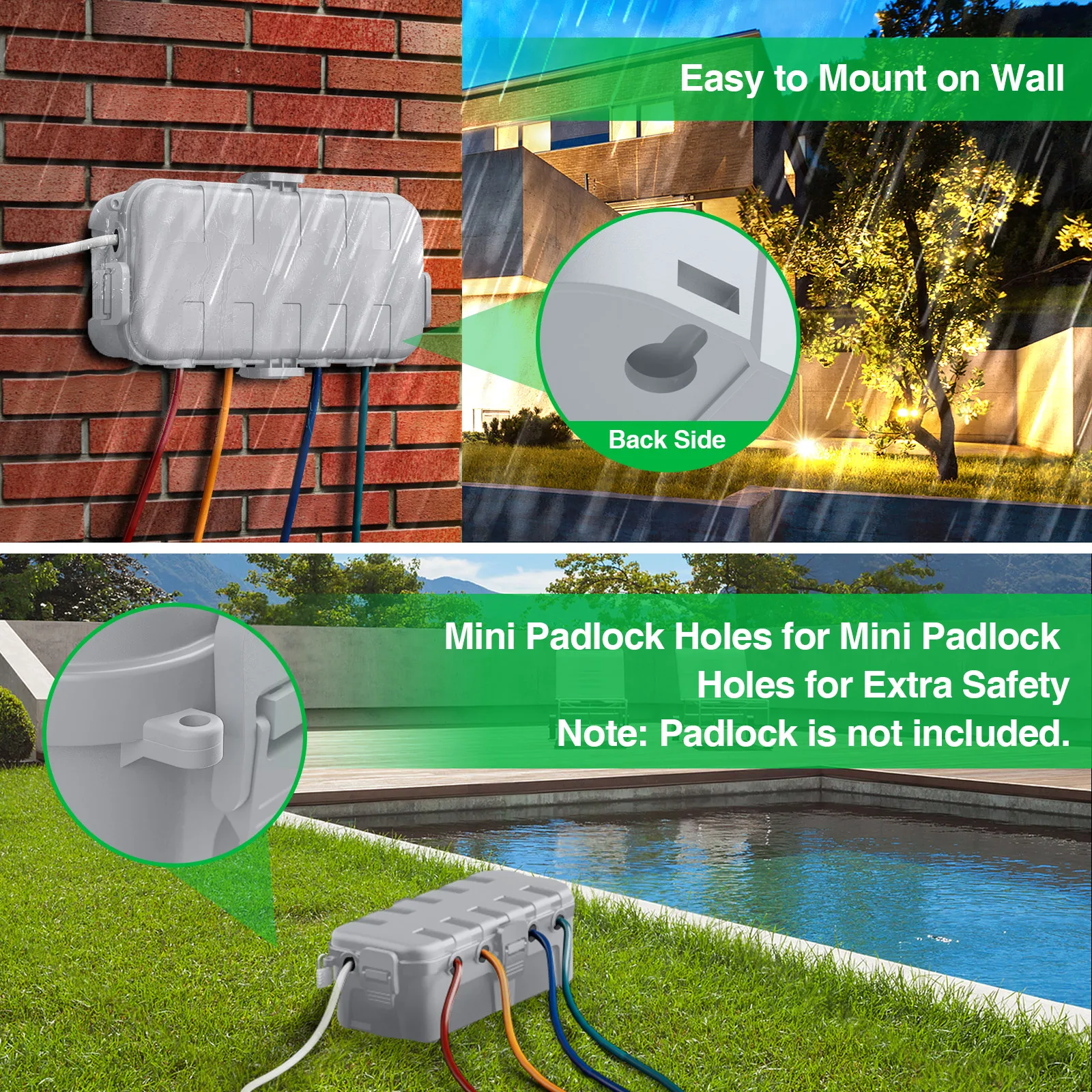 IP54 Waterproof Electrical Box - Outdoor Power Lead Cover review and price