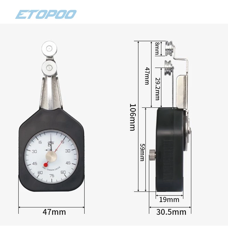 DTF25/50/75/100/150/250Dynamometer Double Needle Analog Dial Pressure Tensiometer Tension Tester Textile Yarn Tension Meter
