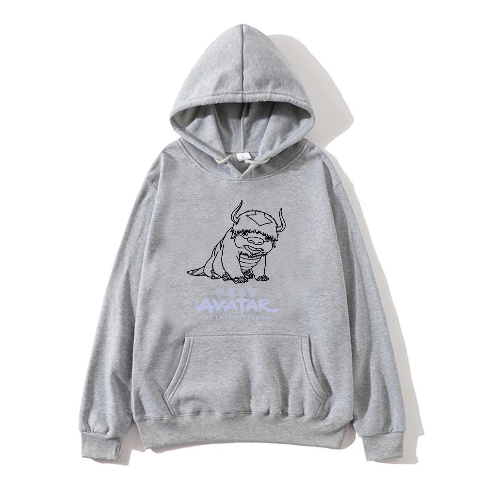 Avatar The Last Airbender  Appa Sweatshirt Casual Cartoon Print with Hooded Clothes Men/women Long-sleeved Fleece Soft Pullovers