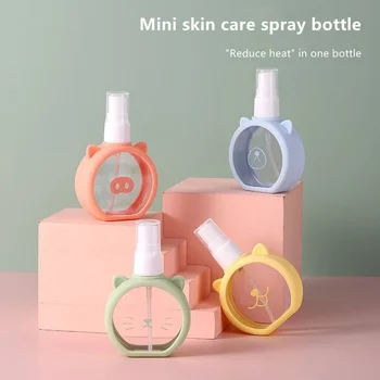 55ml Cartoon Kat Kleine Spray Hervulbare Fles Desinfectie Alcohol Fijne Make-up Fles Leuke Siliconen Cover Parfum Spray Fles