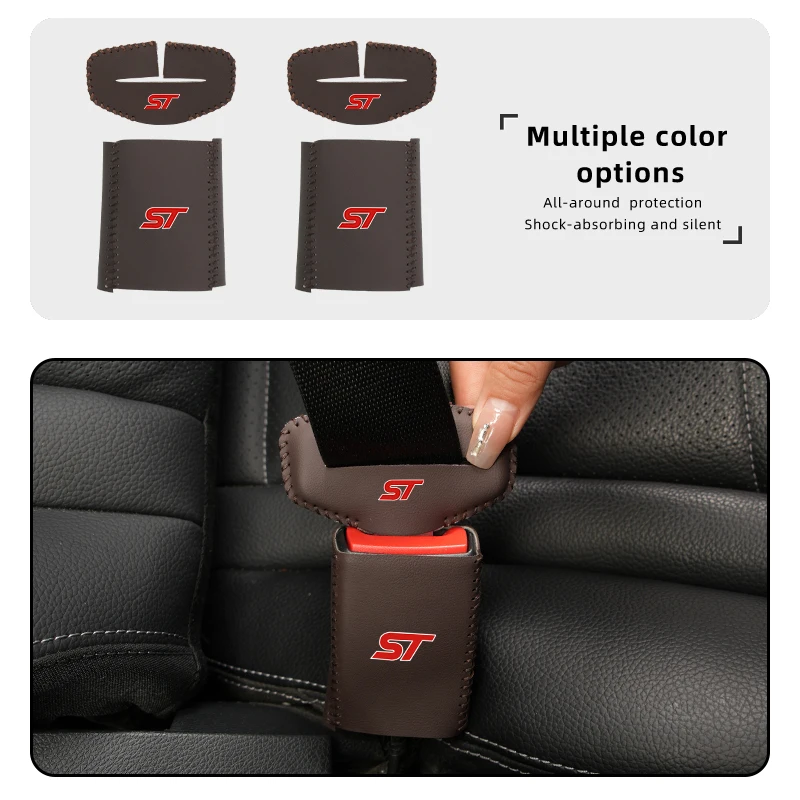 Anti Scratch Car Seat Belt Clip Protector Seatbelt Buckle Lock Cover For Ford ST Racing Performance Focus Mk2 Mk3 Fiesta Ranger