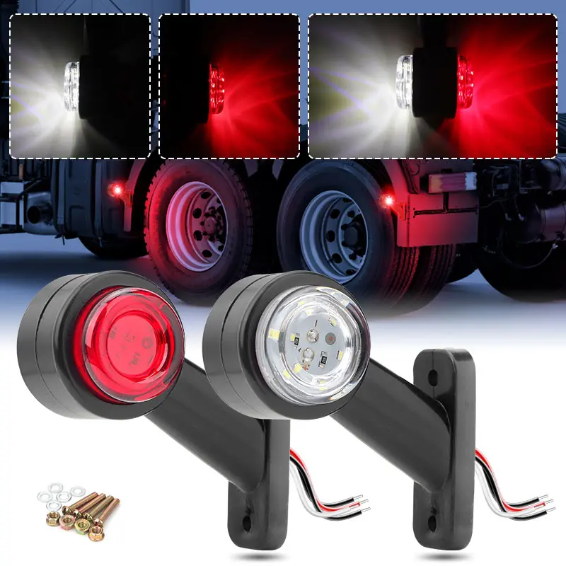 2PCS Trailer Dual Face LED Side Marker Light for Car Truck Lorry Van LED Position Light Side Clearance Lights Taillight