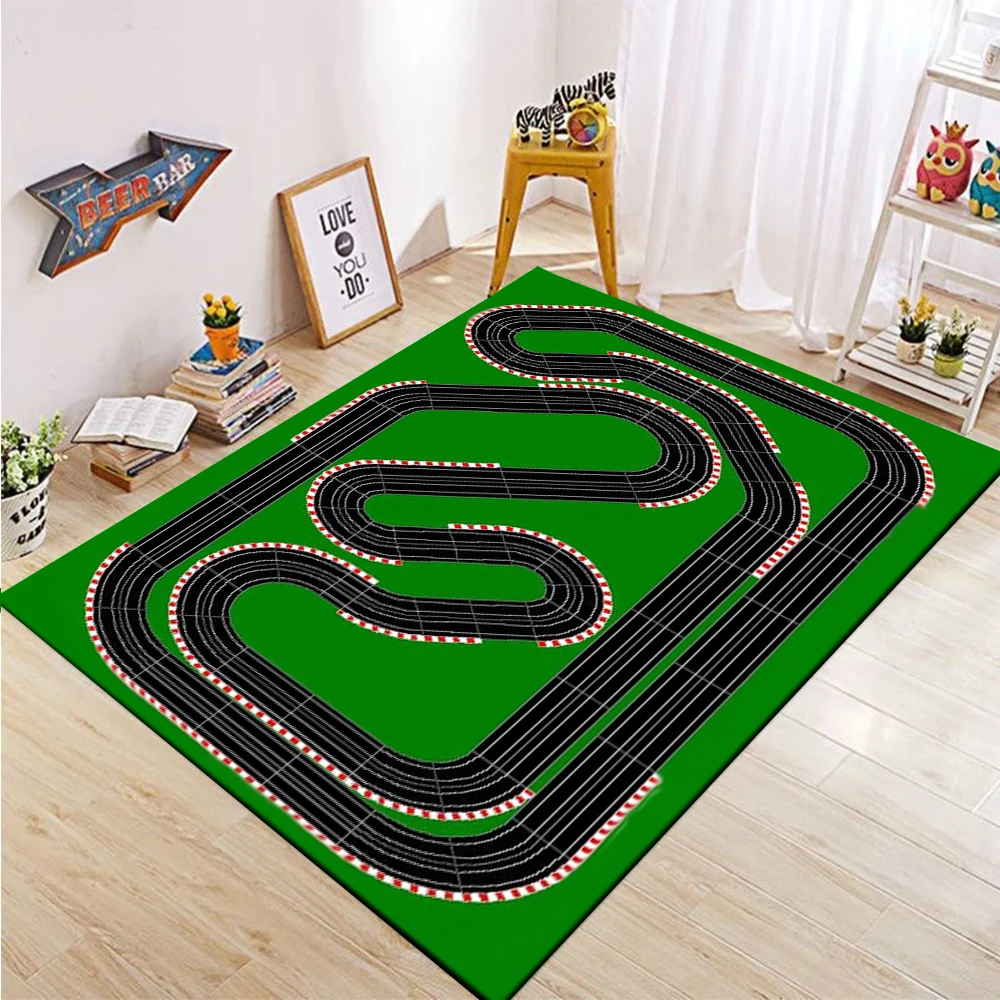 Car Play Mat for Boys and Girls Highway City Traffic-Themed Rugs for Kids Toy Cars Carpet for Playroom Non-Slip Kids Play Rug