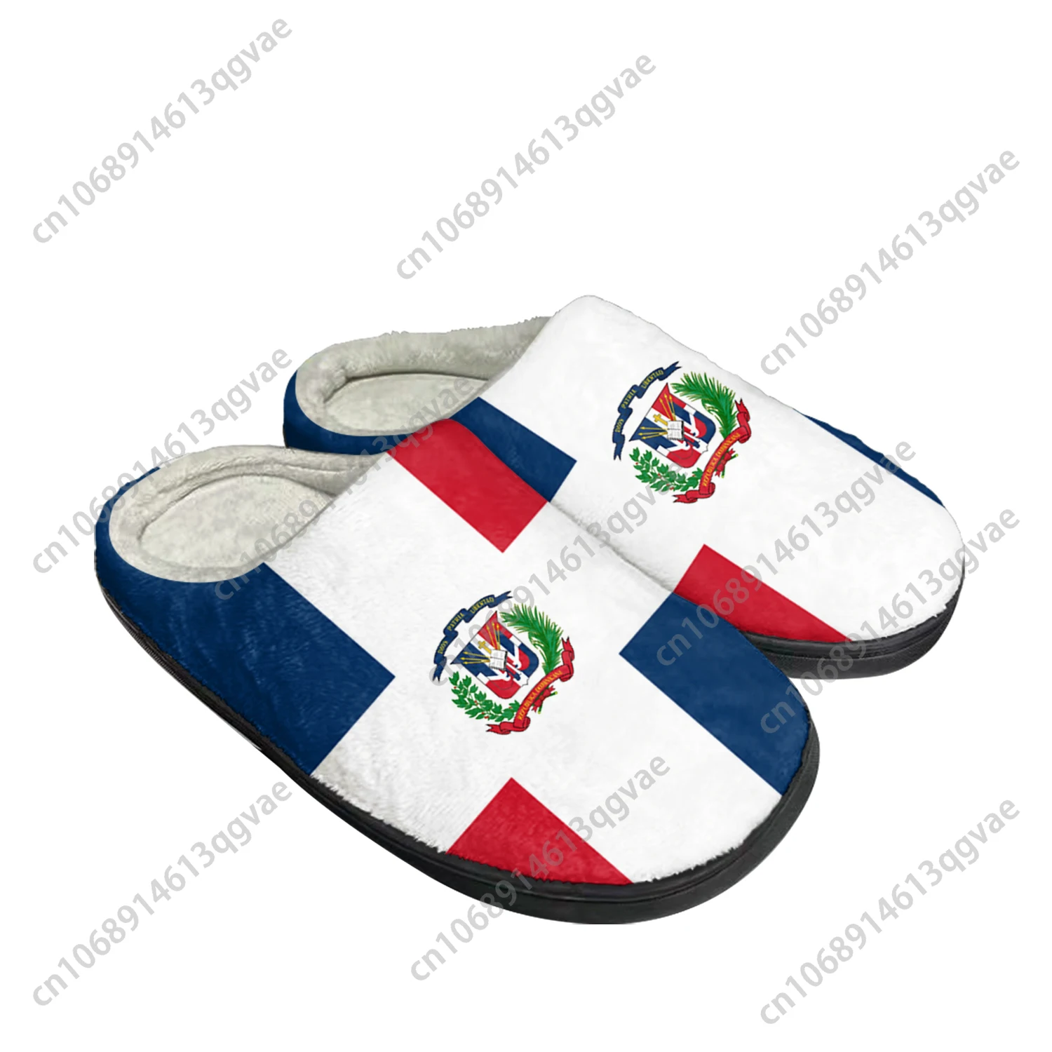 

Dominican Republic Flag Home Cotton Custom Slippers Mens Womens Sandals Plush Bedroom Casual Keep Warm Shoes Thermal Slipper